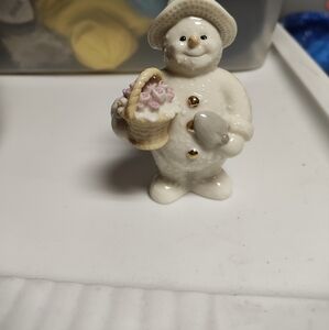 Lenox Snowman with flowers